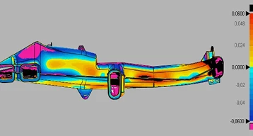 Analyse de déviation chromatique d'inspection 3D sur une pièce de carrosserie